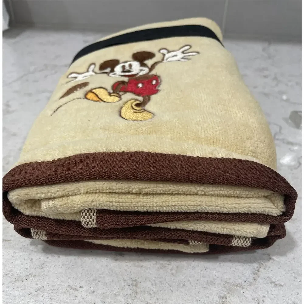 Set 2 FOOTBALL Disney Mickey Mouse Hand Towel Set Fall Autumn Harvest Gold Brown